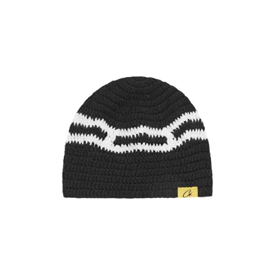 Pre-owned Corteiz Big Crochet Beanie 'black/white' | Men's Size Onesize