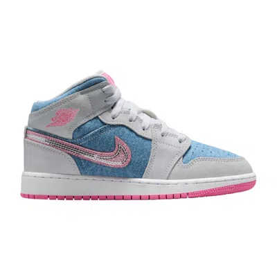 Pre-owned Air Jordan 1 Mid Gs 'denim Sequin' | Blue | Kid's Size 6.5