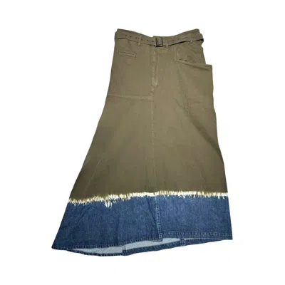 Pre-owned Y's E-cargo Skirt 'khaki' | Tan | Women's Size 2 In Brown