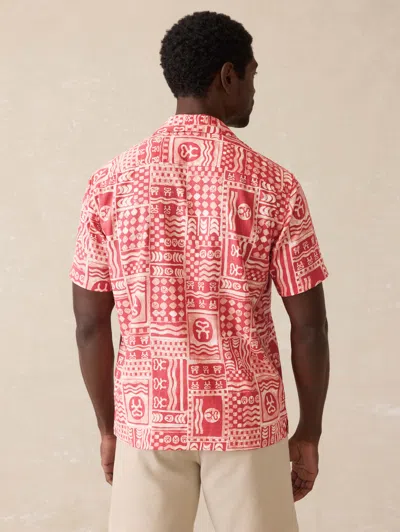 Faherty Surf Ghana Short Sleeve Breeze Camp Shirt In Purple
