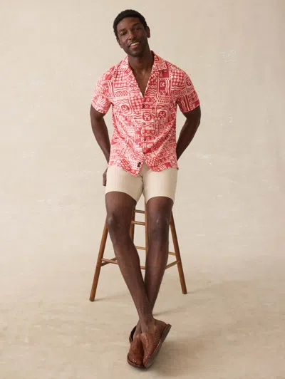 Faherty Surf Ghana Short Sleeve Breeze Camp Shirt In Purple