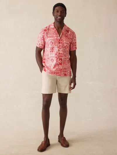Faherty Surf Ghana Short Sleeve Breeze Camp Shirt In Purple