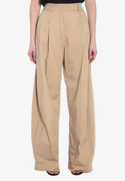 The Latest Elegant Stretch Cotton Pants In Nude