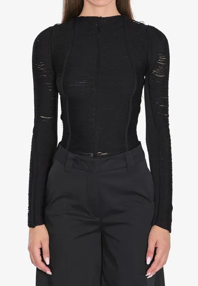 Attico Black Sweater In Black