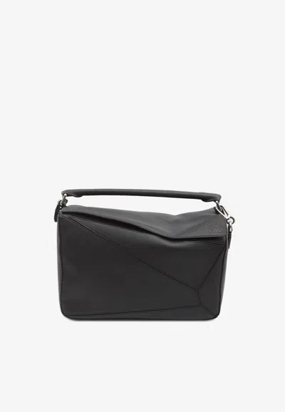 Loewe Large Puzzle Edge Top Handle Bag In Grained Leather