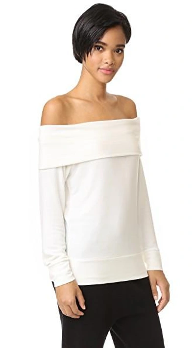 Shop Cupcakes And Cashmere Brooklyn Off Shoulder Top In Ivory