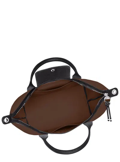 Longchamp 'le Pliage Energy' Brown Large Handbag With Adjustable And Removable Shoulder Bag And Embossed Logo 