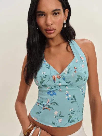 Reformation Dolce Top In Blue