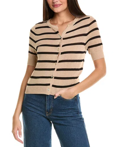 Celestine Sei Linen-blend Cardigan In Brown