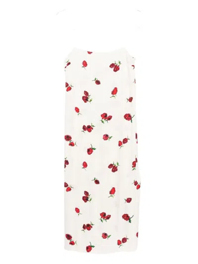 Khaite Sicily Floral-print Silk Midi Slip Dress In White