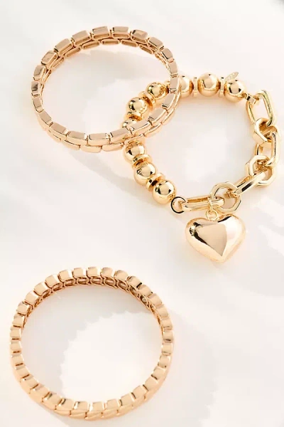 By Anthropologie Mixed Beaded Stretch Bracelets, Set Of 3