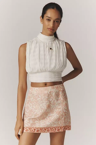 Hunter Vivian Linen Blend Mini Skirt In Neutral