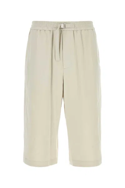 Ami Alexandre Mattiussi Ami Chalk Cotton Bermuda Shorts In White