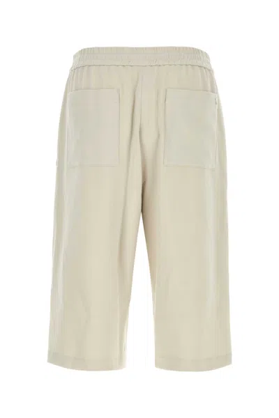 Ami Alexandre Mattiussi Ami Chalk Cotton Bermuda Shorts In White