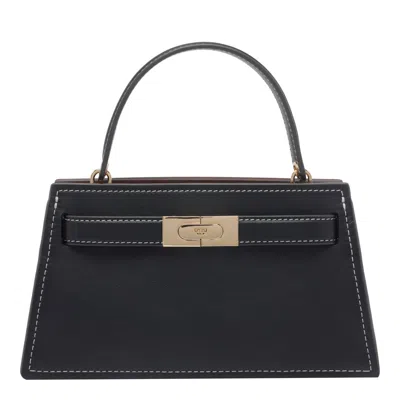Tory Burch Lee Radziwill Mini Leather Handbag In Black