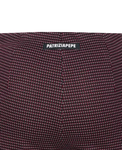Patrizia Pepe Geometric-pattern Zip-detail Trousers In Brown