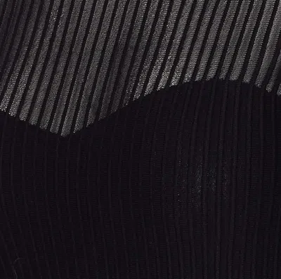 Patrizia Pepe Ribbed Transparent Knitwear In Black