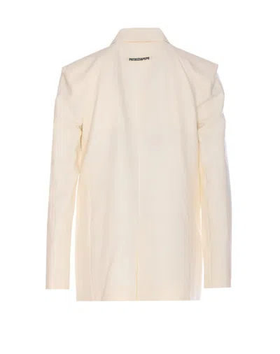 Patrizia Pepe Ivory Jacket With Frontal Buttons Closure In Neutral
