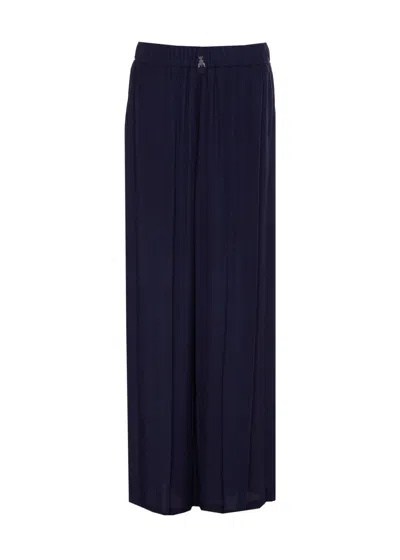 Patrizia Pepe Navy Blue Trousers In Polyester