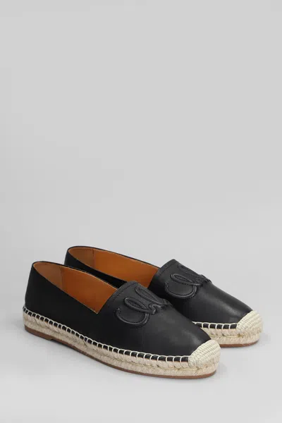 Chloé Isla Espadrilles In Black Leather