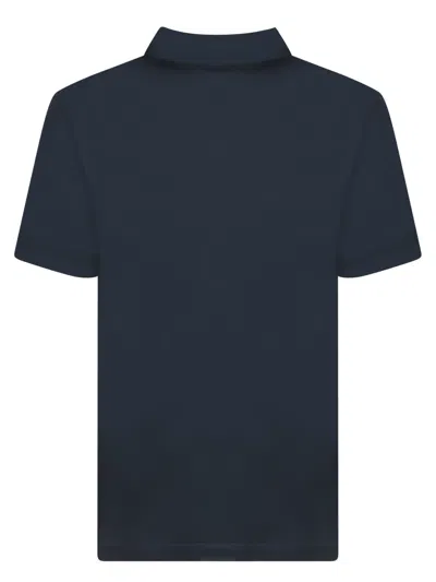 Giorgio Armani Blue Cotton Polo Shirt In Blue