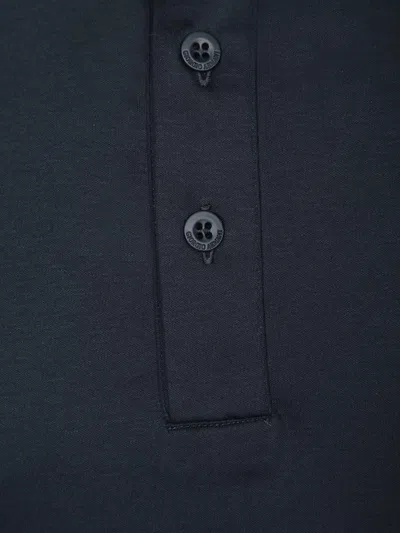 Giorgio Armani Blue Cotton Polo Shirt In Blue
