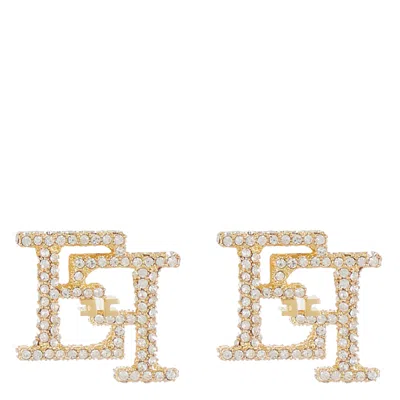 Elisabetta Franchi Logo Earrings