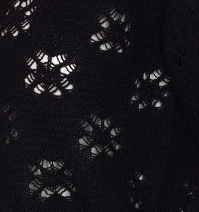 Twinset Open-knit V-neck Cardigan In Black