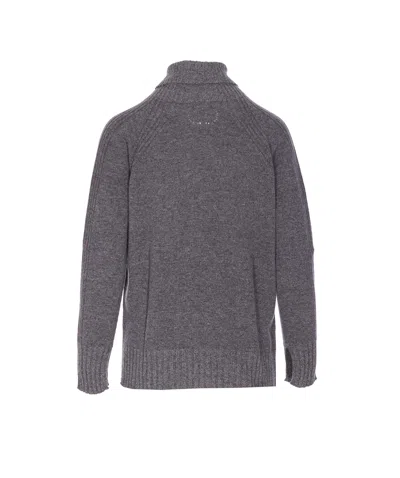 Twinset Twin-set High Neck Relaxed-fit Sweater With Ribbed Detailing
