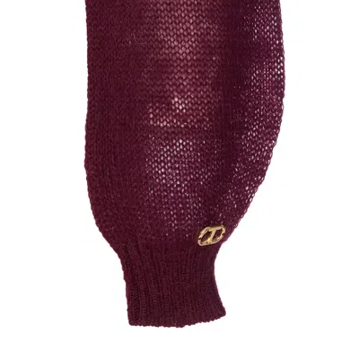 Twinset Twin-set Long Sleeve Sweater In Burgundy