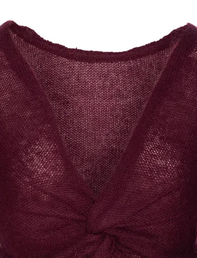 Twinset Twin-set Long Sleeve Sweater In Burgundy