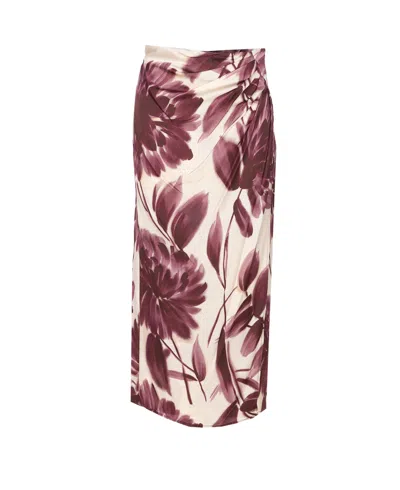 Twinset Floral Skirt In Neutral