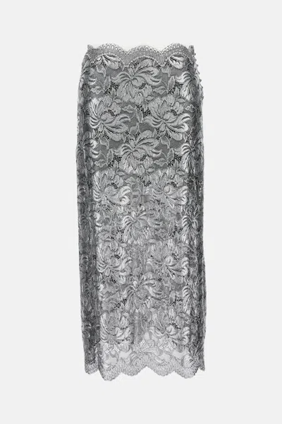 Rabanne Metallic Lace Maxi Skirt