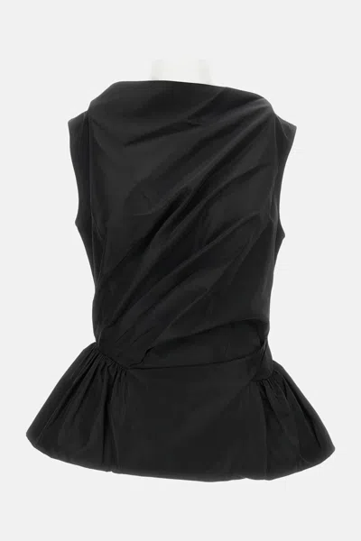Simone Rocha Sleeveless Draped Peplum Top