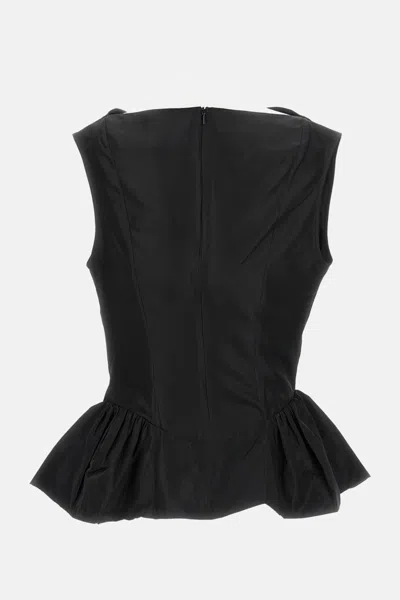 Simone Rocha Sleeveless Draped Peplum Top