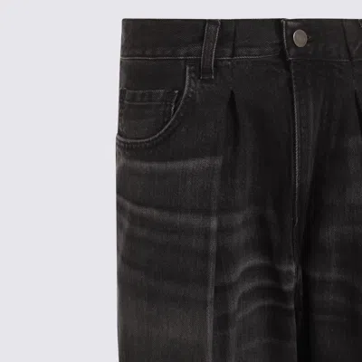 Haikure Black Jeans With Belt Loops And Logo Patch On The Rear