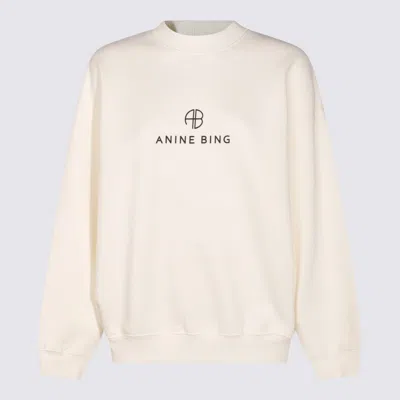 Anine Bing Jaci Sweatshirt Monogram In Ivory