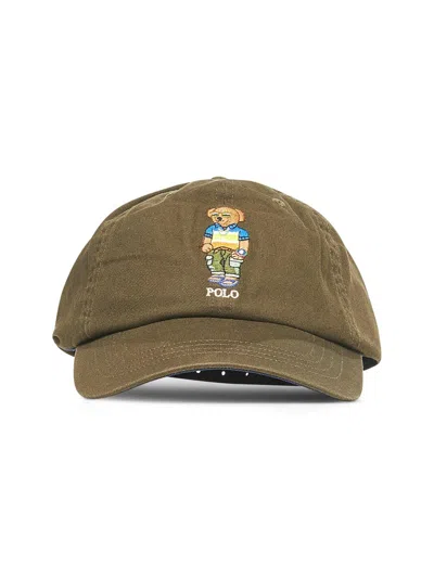 Polo Ralph Lauren Polo Bear Twill Ball Cap In Green