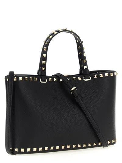 Valentino Borsa A Mano Rockstud In Pelle Nera  Donna