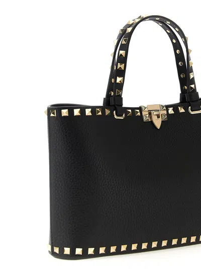 Valentino Borsa A Mano Rockstud In Pelle Nera  Donna