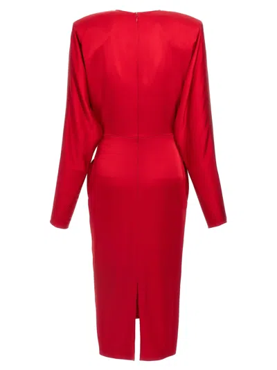 Stella Mccartney Satin Twist Midi Dresses Red