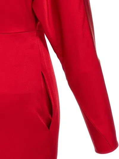 Stella Mccartney Satin Twist Midi Dresses Red
