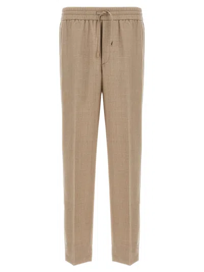 Brioni 'asolo' Trousers Elastic Waistband In Neutral