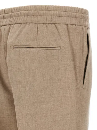 Brioni 'asolo' Trousers Elastic Waistband In Neutral