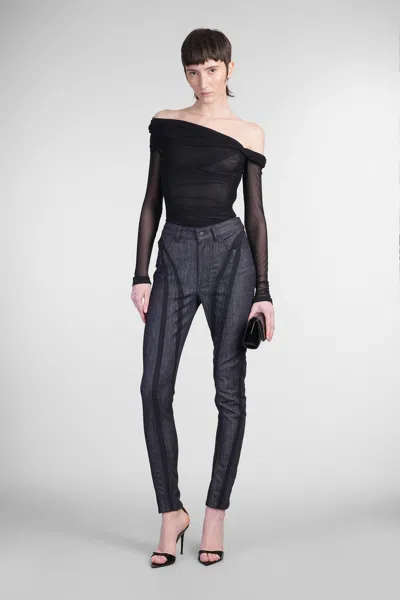Mugler Jeans In Blue Denim