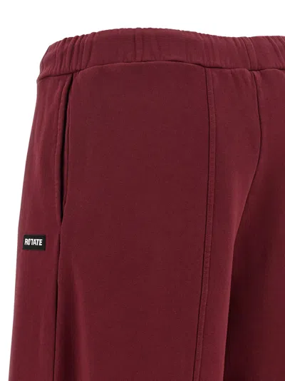 Rotate Birger Christensen Terry Back Joggers In Burgundy