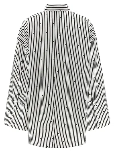 Rotate Birger Christensen Poplin Oversized Striped Shirt In Pattern