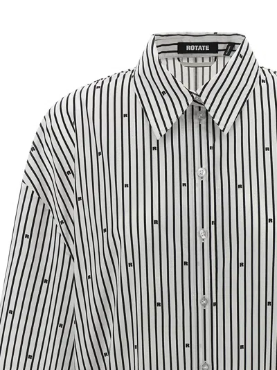 Rotate Birger Christensen Poplin Oversized Striped Shirt In Pattern