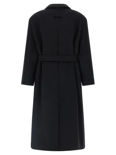 Fear Of God Belted Long Coat Lapel In Black