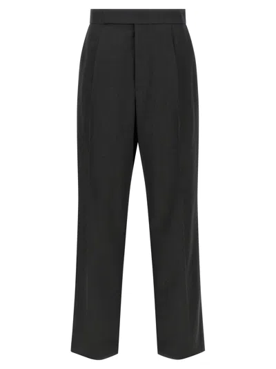 Fear Of God Herringbone Patterned Wool Pants With Relaxed Fit In Black